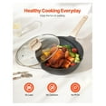 thumbnail image 3 of 17 Piece Pots and Pans Set Granite Nonstick Kitchen Cookware Induction Black 6, 3 of 9