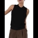 thumbnail image 3 of Suéter de Punto de Verano para Mujer, Camiseta Sin Mangas con Cuello Redondo de Crochet, Blusa Informal Sin Mangas con Aberturas Negro S, 3 of 9