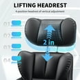 thumbnail image 5 of Hoffree Big and Tall Office Chair 400lbs, Ergonomic Computer Desk Chair with Adjustable Lumbar Support, Arms and Headrest , Executive Leather Chair with Saddle Shaped Seat Cushion for Home, Black, 5 of 10