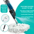 thumbnail image 6 of True & Tidy Clean Everywhere Spray Mop Kit for Floor Cleaning, Multi-Surface Wet & Dry Mop Kit with Reusable Microfiber Pads, Squeegee, and Refillable Bottle for Hardwood, Laminate & Tile, White, 6 of 9