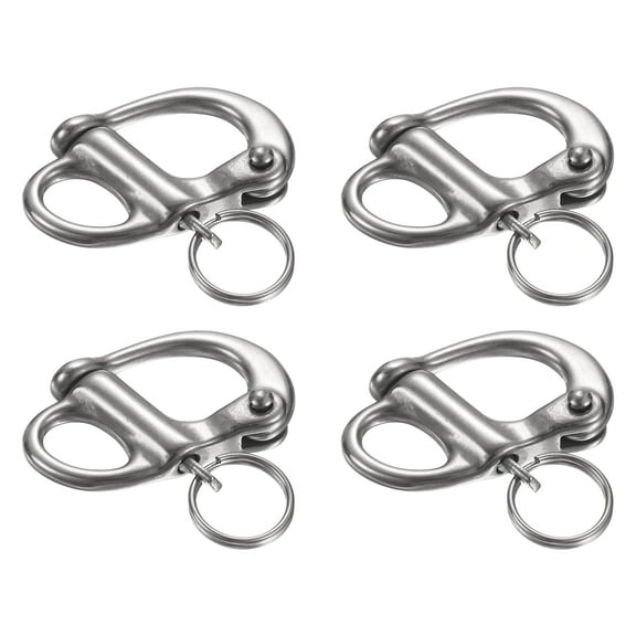 4Pcs 1.4 Inch Quick Release Shackle 316 Stainless Steel Fixed Bail Snap Shackle