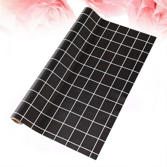Raindrops Black Oxford Cloth Drawer Mat for Protection Use Cuttable and Washable 45x200cm