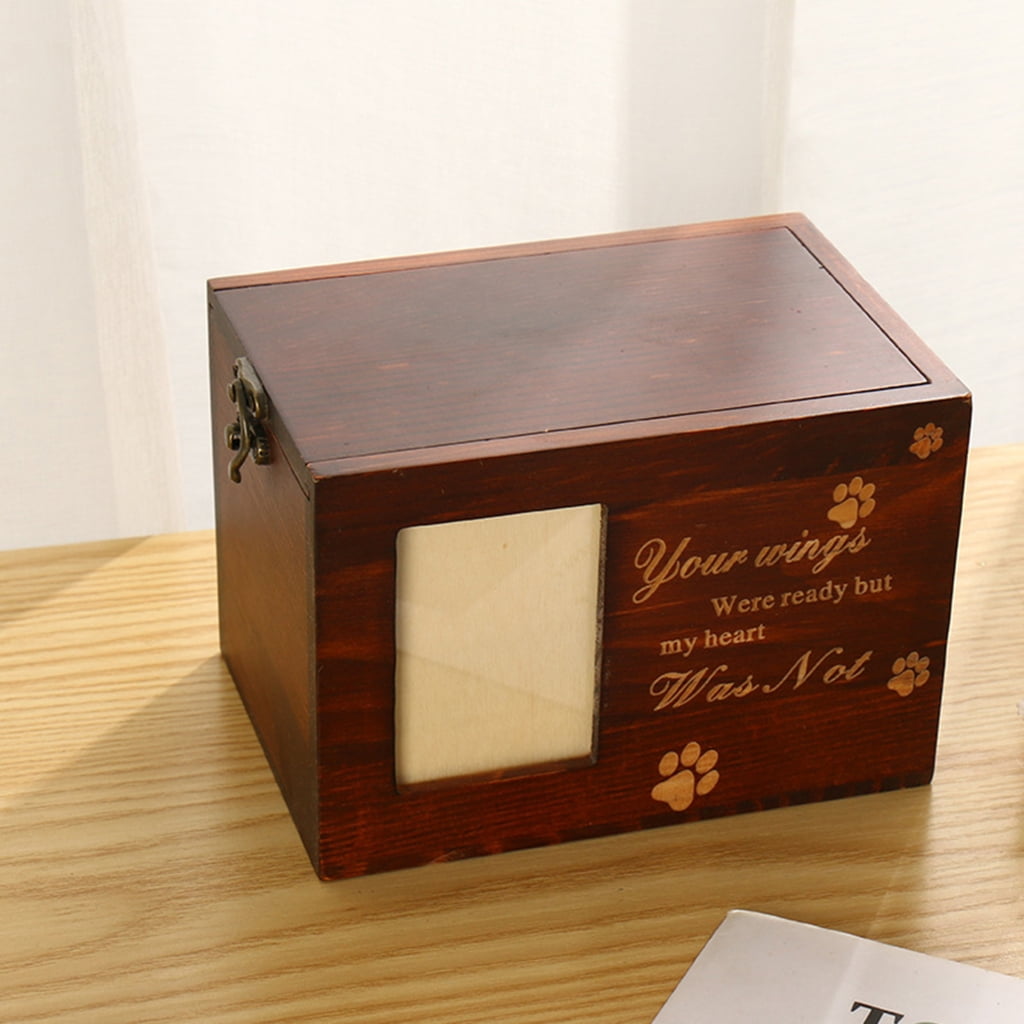 YIEMEEN Pet Urns with Photo Frame Funeral Cremation Small Box Wood Urn Loving Memory