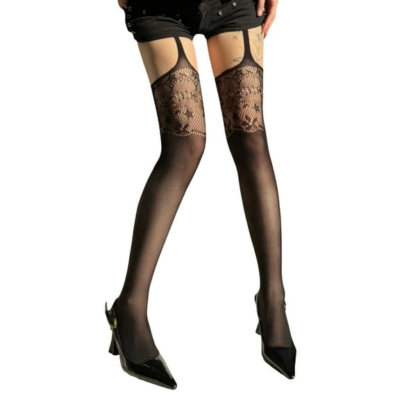 Huhudde Women's Suspender Pantyhose Thigh High Stockings Hight Waist Tights Pantyhose Garter Belt Tights Hosiery Gifts