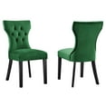 thumbnail image 2 of Modway Silhouette Performance Velvet Dining Chairs - Set of 2 in Emerald, 2 of 9