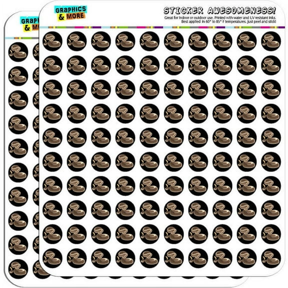 Rattlesnake Venomous Snake 200 1/2" (0.5") Planner Calendar Scrapbooking Crafting Stickers