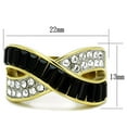 thumbnail image 2 of Womens Rings Two-Tone IP Gold (Ion Plating) 316L Stainless Steel Ring with Top Grade Crystal in Jet TK1577, 2 of 4