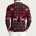thumbnail image 4 of Men's Long Sleeve Knit Sweaters Crew Neck Christmas Print Pullover Sweaters Fall Winter Casual Knitwear Red 4XL, 4 of 6