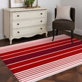 thumbnail image 4 of Red Striped Area Rug 3x5 FT, Non Slip Entryway Bedside Carpet, Modern Minimalist Gradient Lines Country Washable Soft Floor Carpet Indoor Mat Non-Shedding Throw Rugs for Dorm Kitchen Home Office, 4 of 8