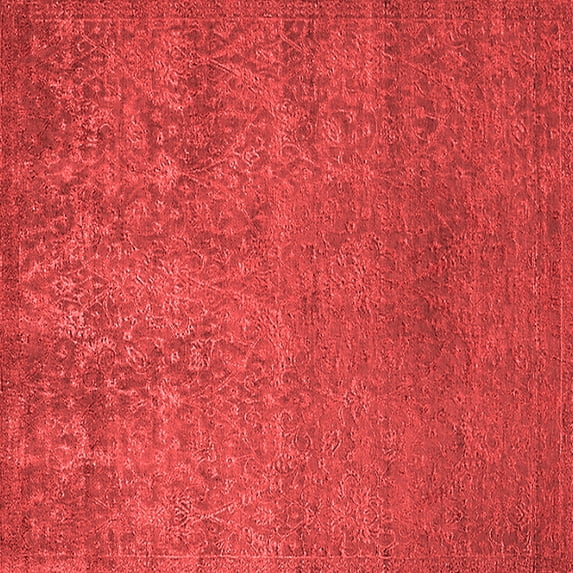 Ahgly Company Machine Washable Indoor Square Oriental Red Industrial Area Rugs, 5' Square