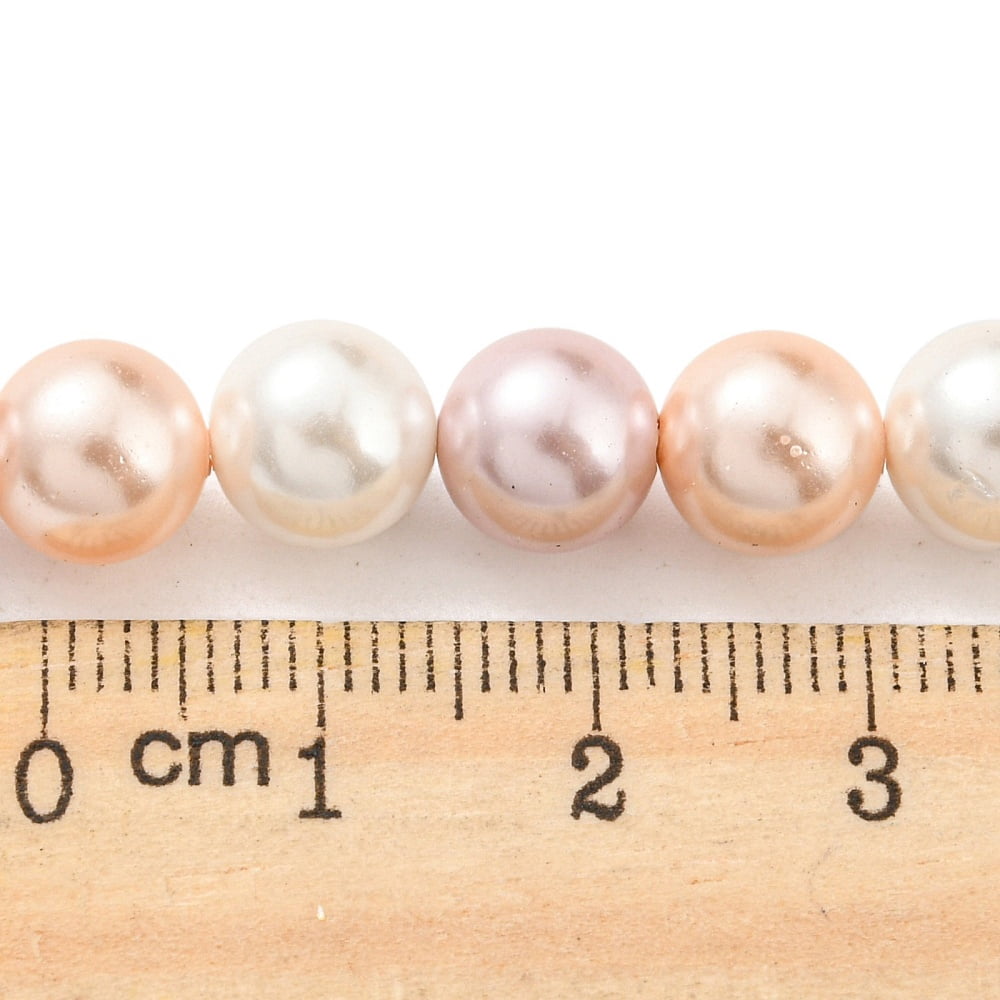 5 Strand Electroplated Shell Pearl Beads Strands Dyed Round Plum 8mm Hole: 0.8mm about 52pcs/strand 15.94 inch(40.5cm)