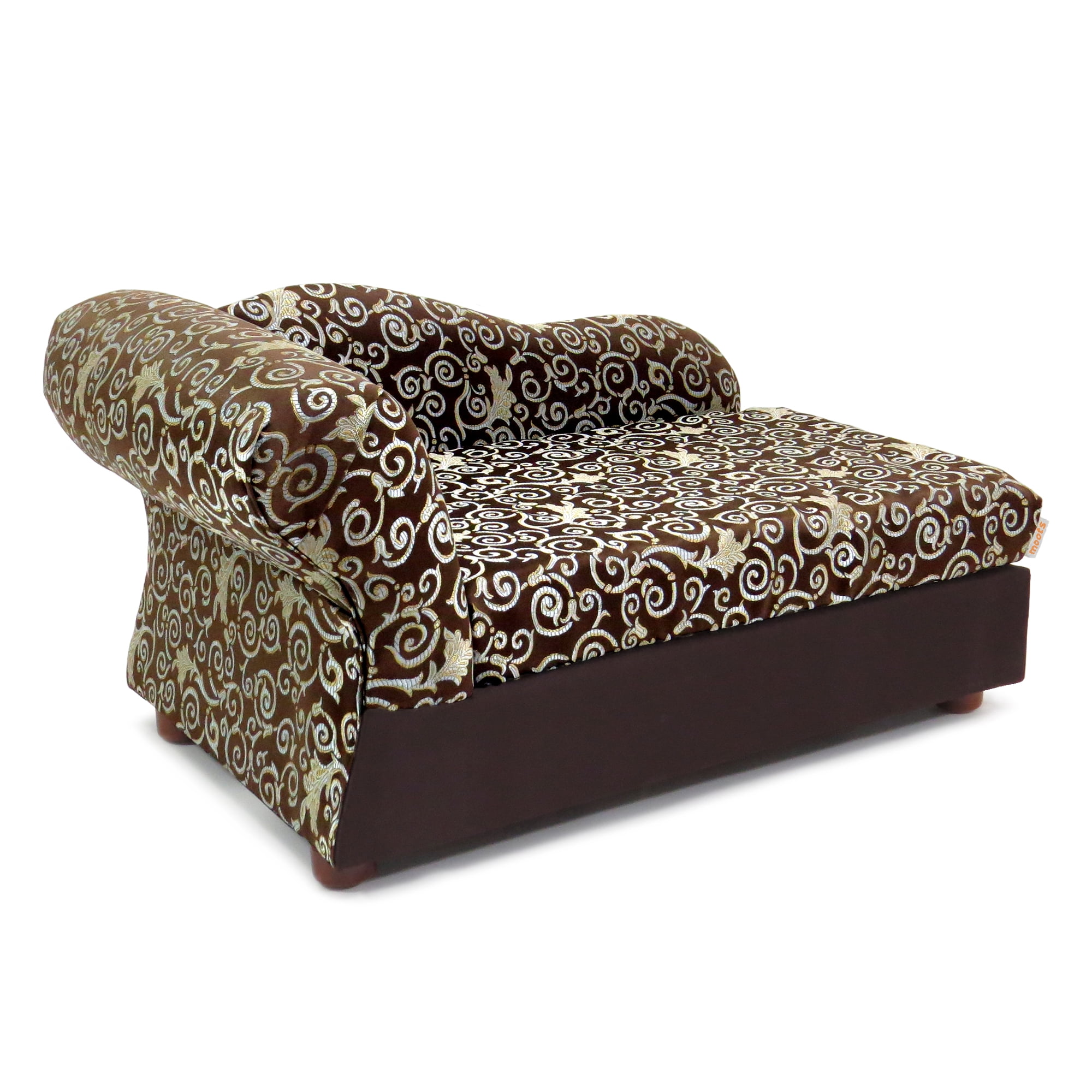Moots Cleopatra Pet Chaise Lounge Bed Elegant Chocolate Brown, Medium