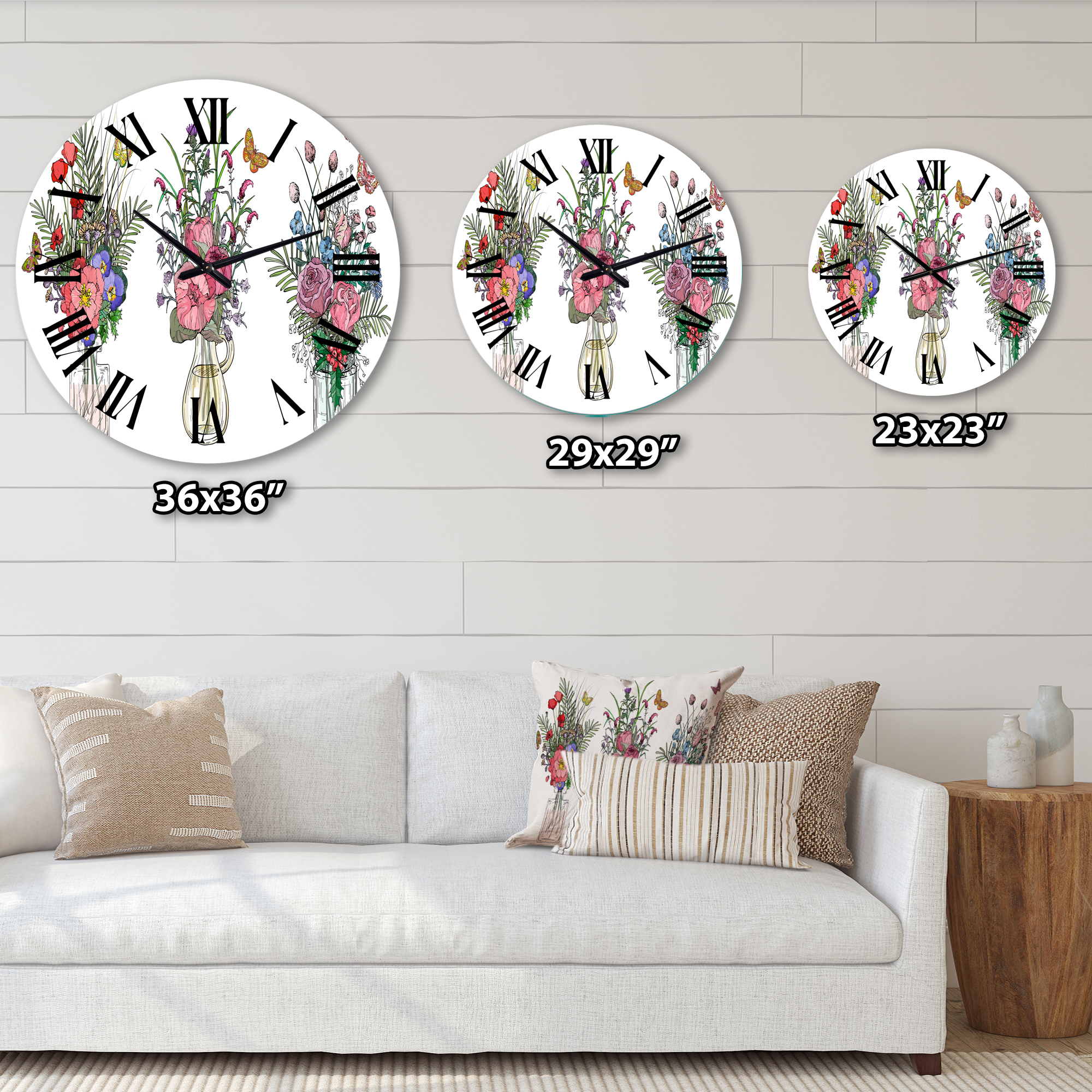 Designart 1" Quartz Farmhouse Wall Clock