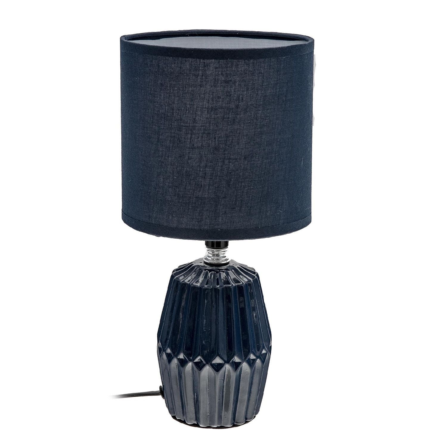 Ceramic Table Lamp With Shade Meridian Navy Blue