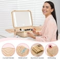 thumbnail image 2 of EasyinBeauty Travel Makeup Case with Lighted Mirro- Pink, 2 of 7