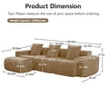thumbnail image 2 of Newest Streamline Velvet Modular Sofa with French Piping & No Assembly for Living Room & Studio,Brown, 2 of 12