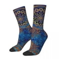 thumbnail image 2 of Celestial Steampunk Socks Blue Gold Mandala Leisure Stockings Female Warm Soft Running Spo, 2 of 7