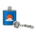 thumbnail image 2 of Global Warming Polar Bear Melting Stainless Steel 1oz Mini Flask Key Chain, 2 of 3