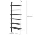 thumbnail image 2 of HMOREY 6 Tiers Modern Leaning Ladder Bookcase, Metal MDF Black, 84.84" x 29.92" x 11.8", 2 of 9