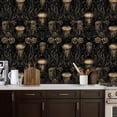 thumbnail image 2 of Peel and Stick Wallpaper Elegant Jellyfish Floral Gold Black Wall Mural 17.7in x 9.8ft Self Adhesive Removable Wall Paper Renter Friendly Wallpaper for Nursery Bedroom Cabinets, 2 of 8