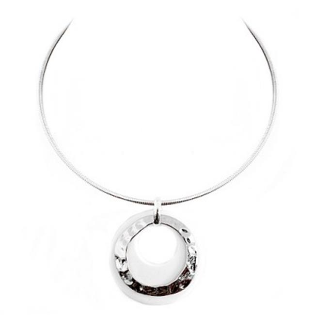 C Jewelry - C Jewelry Hammered Gold And Black Ring Double Pendant With 