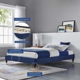 thumbnail image 4 of Pemberly Row Modern Performance Velvet Full Platform Bed Frame in Navy, 4 of 6