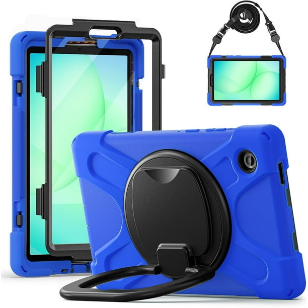 Funda para Samsung Galaxy Tab A11 de 8,7 pulgadas (2025) y Galaxy Tab A9 de 8,7 pulgadas (2023), funda de silicona resistente con asa, soporte de 360 grados, correa y soporte para S Pen.