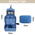 thumbnail image 2 of Bolsa de aseo de 25 x 7 x 13 cm, bolsa de viaje con gancho, bolsa de cosméticos impermeable, bolsa de almacenamiento de viaje azul, 2 of 5