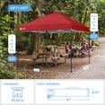 thumbnail image 5 of CROWN SHADES 10x10 Pop Up Canopy Patented Center Lock One Push Instant Outdoor Canopy Tent Red, 5 of 10