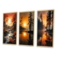 thumbnail image 3 of Designart "Misty Morning by the Orange Lake Reflections II" Cottage Framed Wall Art Set Of 3 - Orange Lakes Lakehouse Frame Gallery Set For Office Decor, 3 of 7