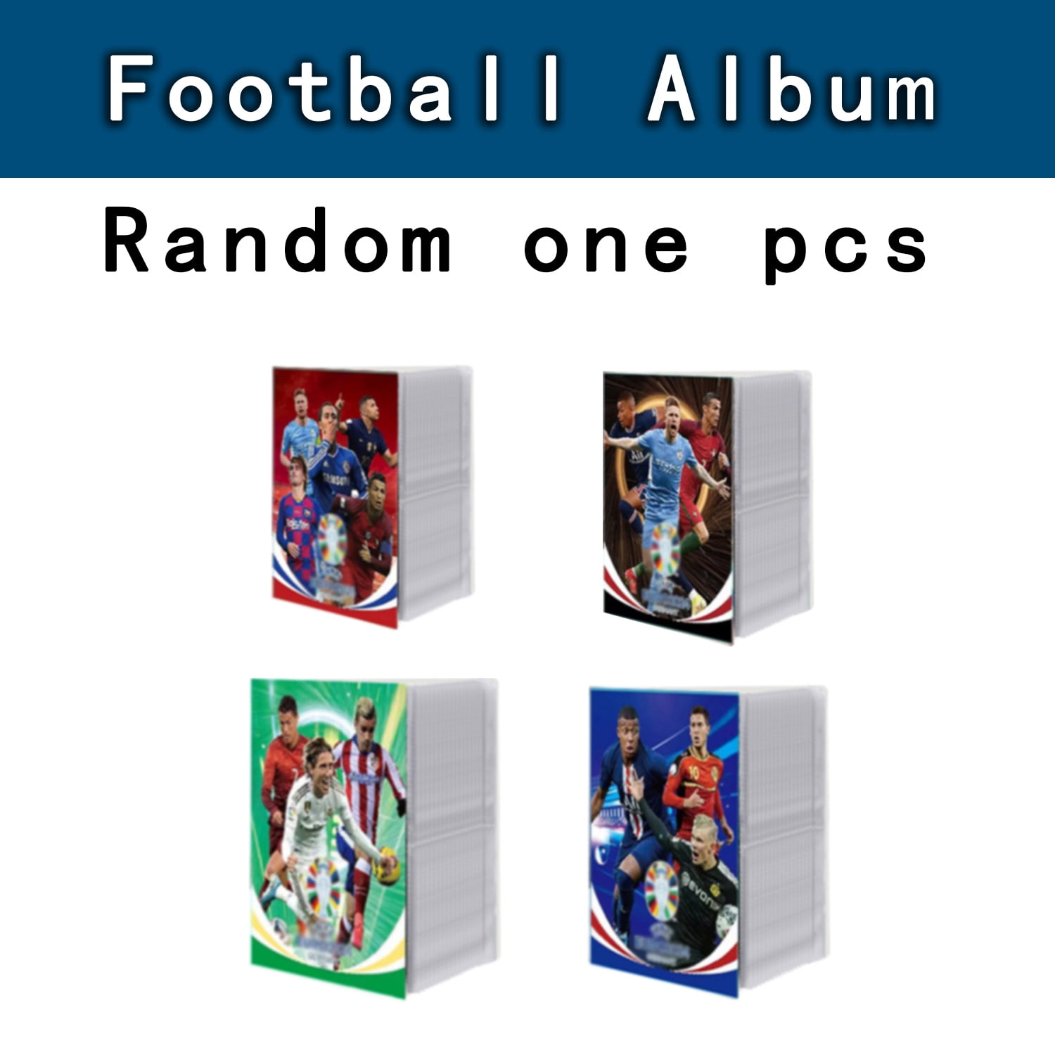Álbum De Cartas De Fútbol Con Cremallera Y Asa – Carpeta De 50 Páginas Con 4 Bolsillos, Capacidad Para 400 Tarjetas, Protección Doble, Ideal Para Coleccionistas