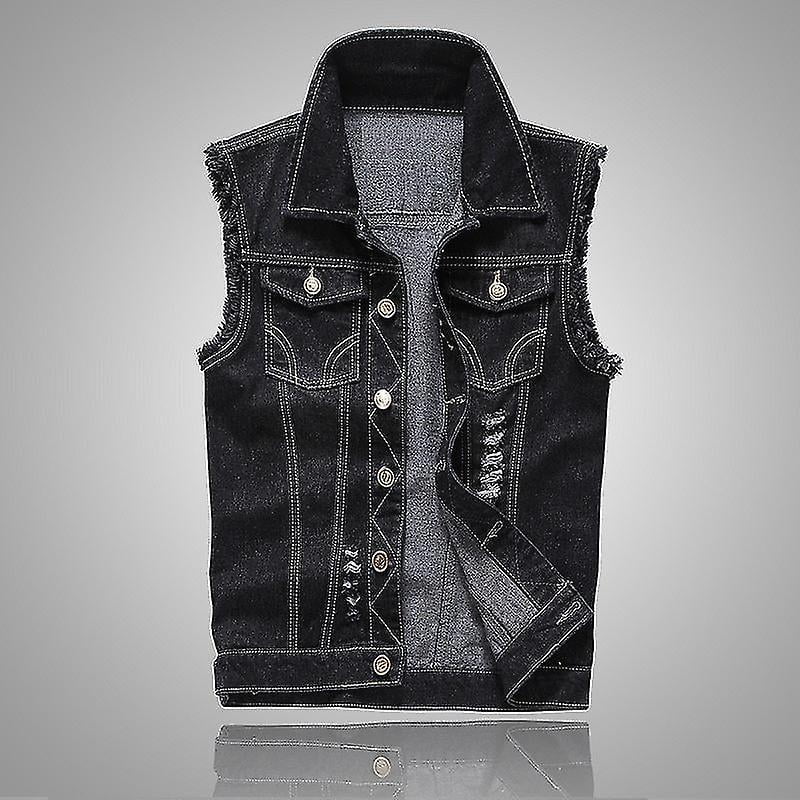 Chaleco Vaquero Ajustado Para Hombre: Chaqueta Sin Mangas, Informal, De Verano Y Estilo Callejero