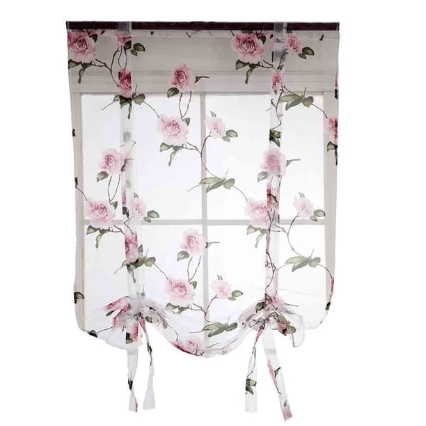 Cortinas opacas transparentes con hojas para ventanas, cortinas de gasa para ventanas, cortinas opacas gruesas para ventanas
