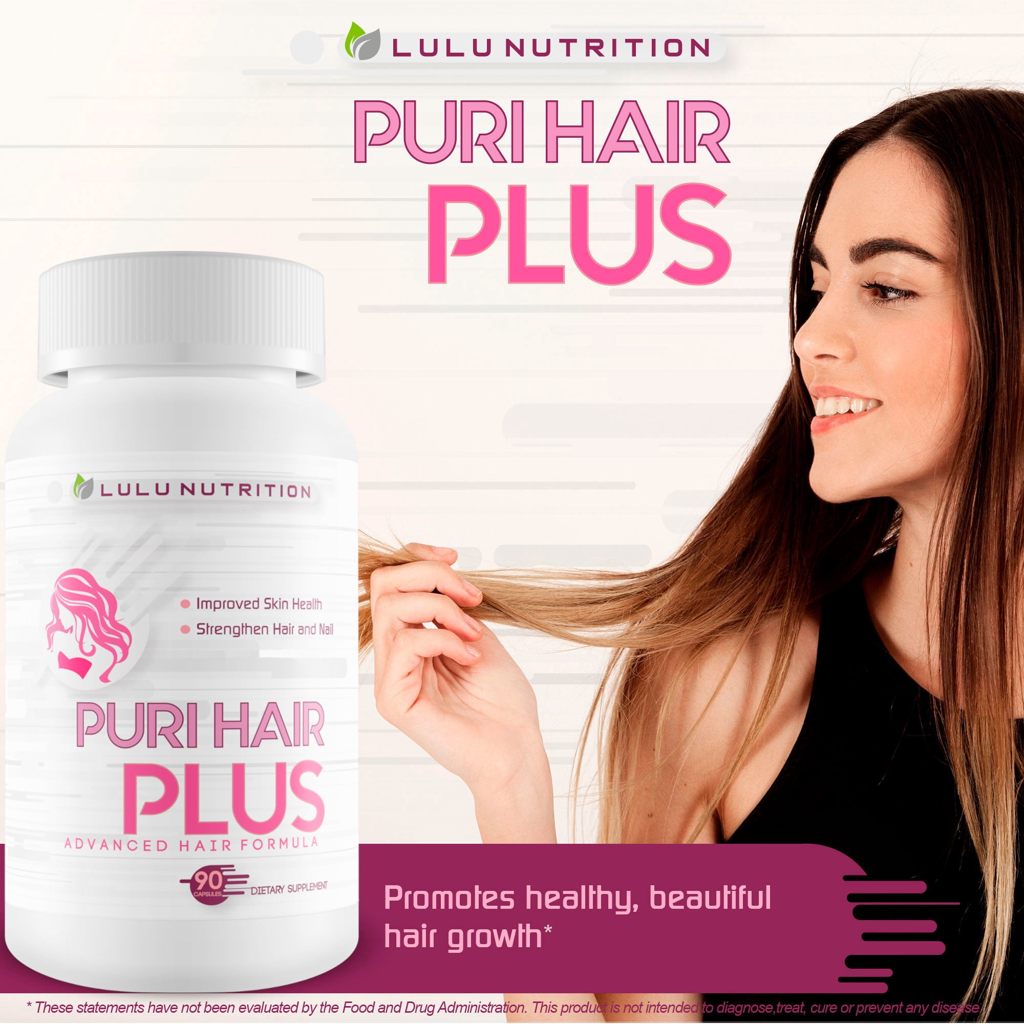 Puri Hair Plus Advanced Hair Formula - Re-Grow + Strengthen Hair and Nails with These Hair Skin and Nails Vitamins - Puri Hair Vitamins for Puri Hair Growth - Improve Skin Health - Puri Hair Regrowth
