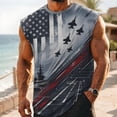 thumbnail image 2 of FINALGANG Mens Crew Neck Sleeveless Tank Top With American Flag Retro Print Soft Breathable Casual Muscle Fit Patriotic Top For Patriotic Events Workouts Daily Wear M, 2 of 4