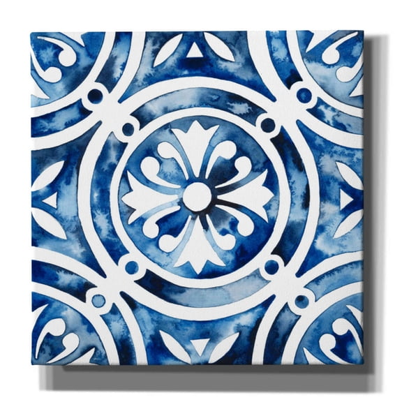 Epic Graffiti 'Cobalt Tile IV' by Grace Popp, Canvas Wall Art, 18"x18"