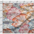 thumbnail image 2 of Soimoi Chinese Floral Printed, Cotton Satin Spandex, Sewing Fabric by The Yard 54 Inch Wide, Decorative Fabric for Dresses and Home Accents, Orange, 2 of 5