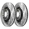 thumbnail image 3 of Detroit Axle - Front Brake Rotors for Audi A3 Q3 TT Quattro Volkswagen Beetle CC GTI Jetta Passat CC Tiguan Drilled & Slotted Disc Brake Rotors: 12.28" Front Rotor, 3 of 5