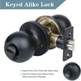 thumbnail image 6 of YIHATA 3 Pack Entry Doorknobs, Keyed Alike, Entry Doorknob Lock with Keys, for Front Door, Exterier and Interier Doors, Matte Black, 6 of 8