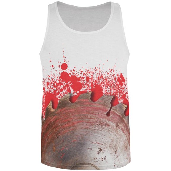 Halloween Saw Blade All Over Adult Tank Top - 2X-Large