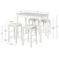 thumbnail image 6 of Linon Tifton Five Piece Wood Faux Marble Tavern Set in White, 6 of 6