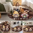 thumbnail image 6 of Round Area Rug 3ft,Coffee Time Gnomes Washable Carpet Non-Slip Runner Accent Rugs Indoor Floor Mat for Bedroom Living Room Decor,Ququ Cookies Donut Dwarfs, 6 of 9