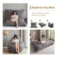 thumbnail image 6 of MAXYOYO Giant Fur Bean Bag Chair for Adult,Round Soft Fluffy BeanBag with Machine Washable Cover,D Grey,Square,Queen, 6 of 8