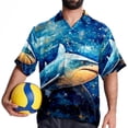 thumbnail image 4 of Starry Shark Men's Casual Printed Button Down Short Sleeve Beach Shirts, 4 of 6