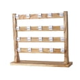 thumbnail image 1 of ziyahi Wooden Earrings Display Stand Removable Hooks Rack Storage Showcase Earrings Wood Color 4 Tier, 1 of 6