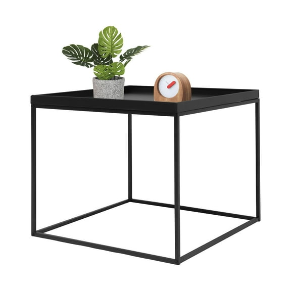 24" Square Table Metal Frame Table Portable Office Side End Table Camping Table