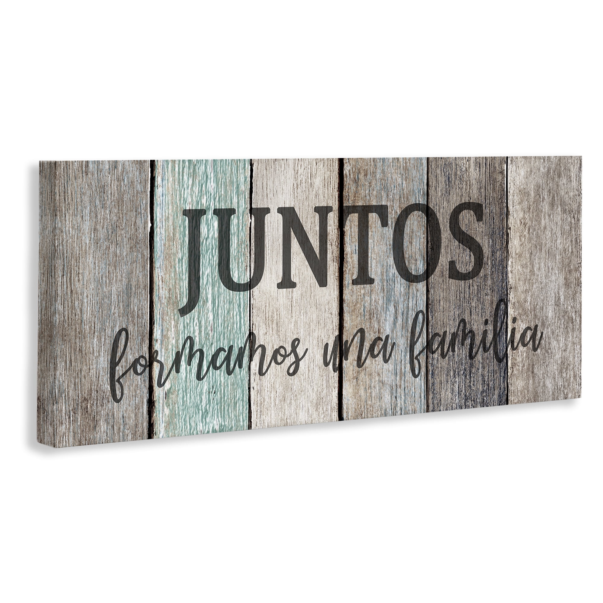 Stupell Industries Juntos Formamos una Familia Inspirational Quotes & Sayings Painting Wrapped Canvas Art Print Wall Art, 48 x 20