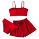 thumbnail image 1 of Traje de baño de 2 piezas para mujer, trajes de baño para mujer, traje de baño liso sin mangas de moda para niñas, conjuntos de trajes de baño para niñas, 1 of 3