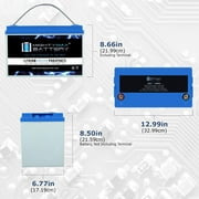 12V 100Ah Lithium Battery with Group 24 Smart Battery Box for RV, Boats, Camping