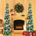 thumbnail image 3 of Árbol de Navidad SINTENILL desplegable de 5 pies con luces y adornos, 3 of 9
